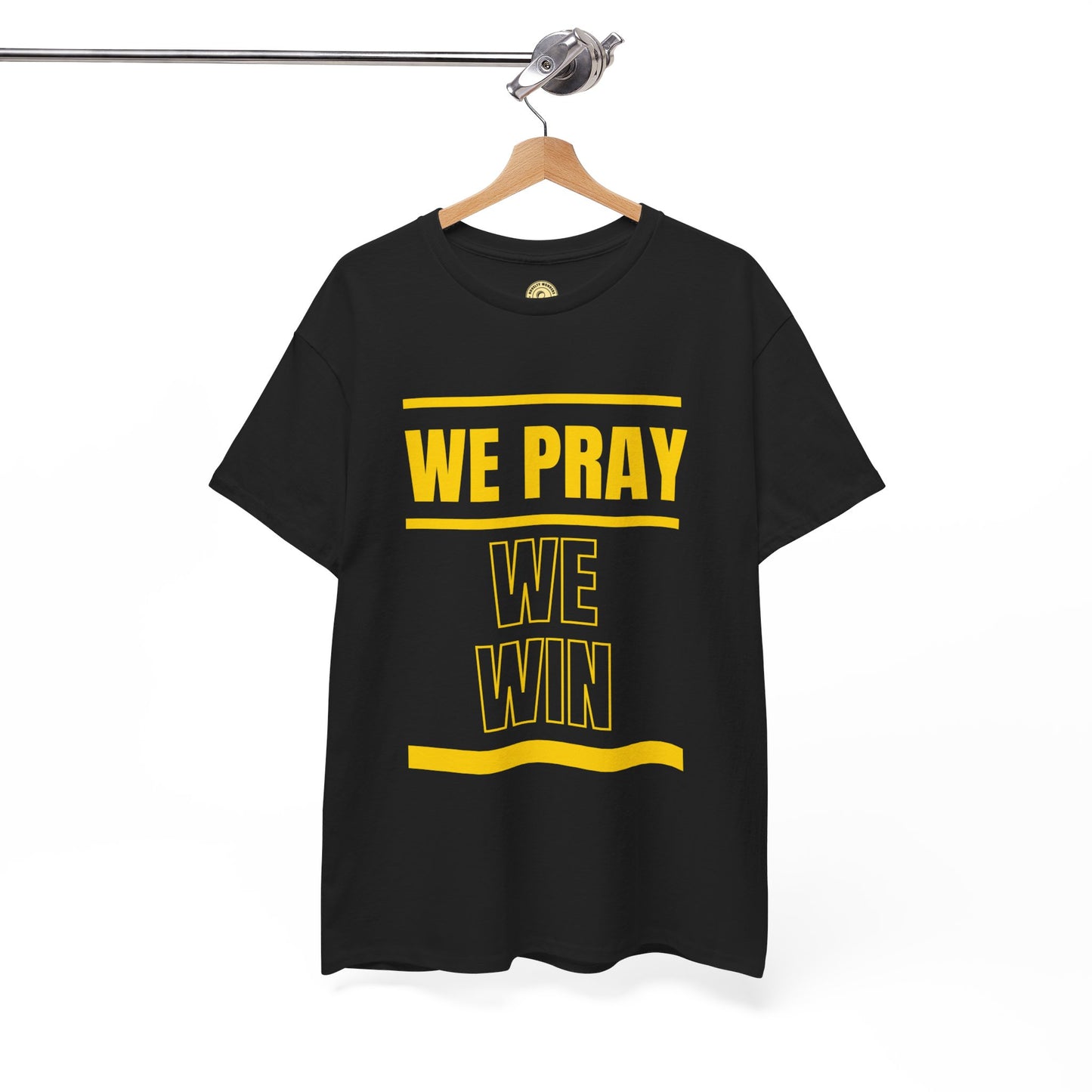 Inspirational 'WE PRAY WE WIN' Heavy Cotton T-Shirt™ by Novelty Wonders