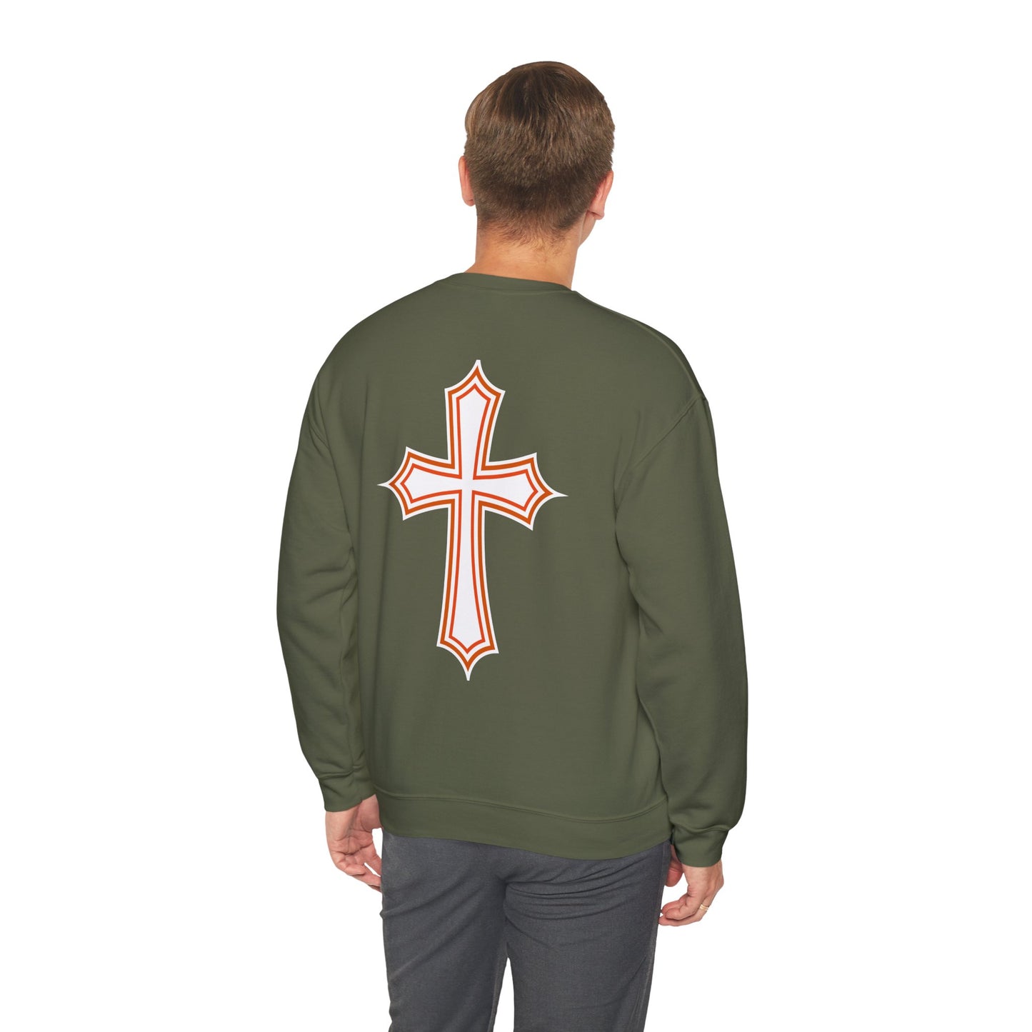 Halloween Pumpkin Pray Unisex Sweatshirt, Military Green - 'Remember To Pray On This Day', Adults, Size: Small