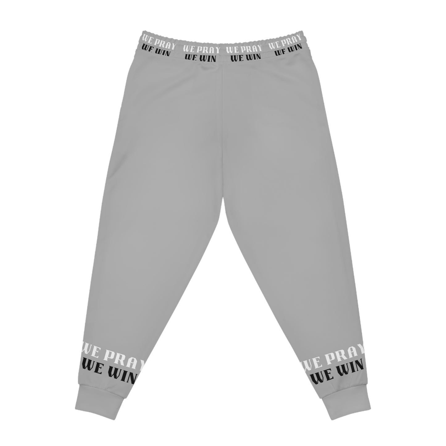 Inspirational "WE PRAY WE WIN" Athletic Joggers by Novelty Wonders