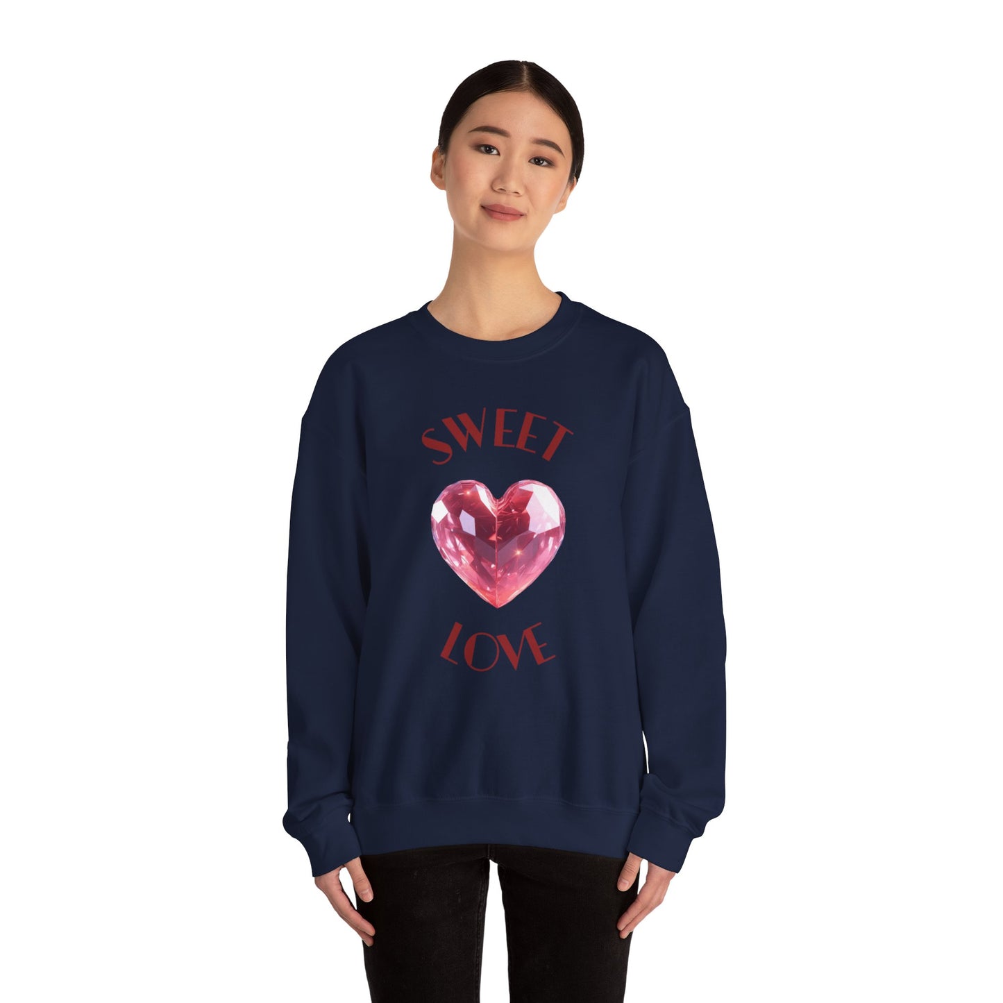 Charming 'SWEET HEART LOVE' Crewneck Sweatshirt™ by Novelty Wonders