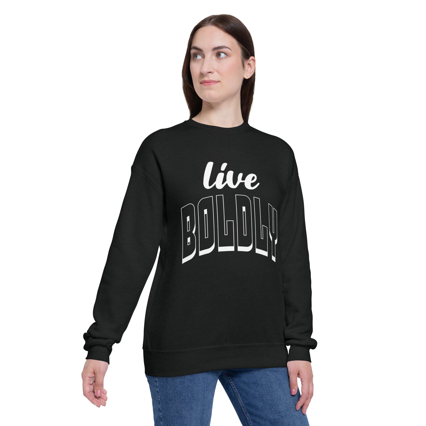 Empowering 'LIVE BOLDLY' Drop Shoulder Sweatshirt by Novelty Wonders