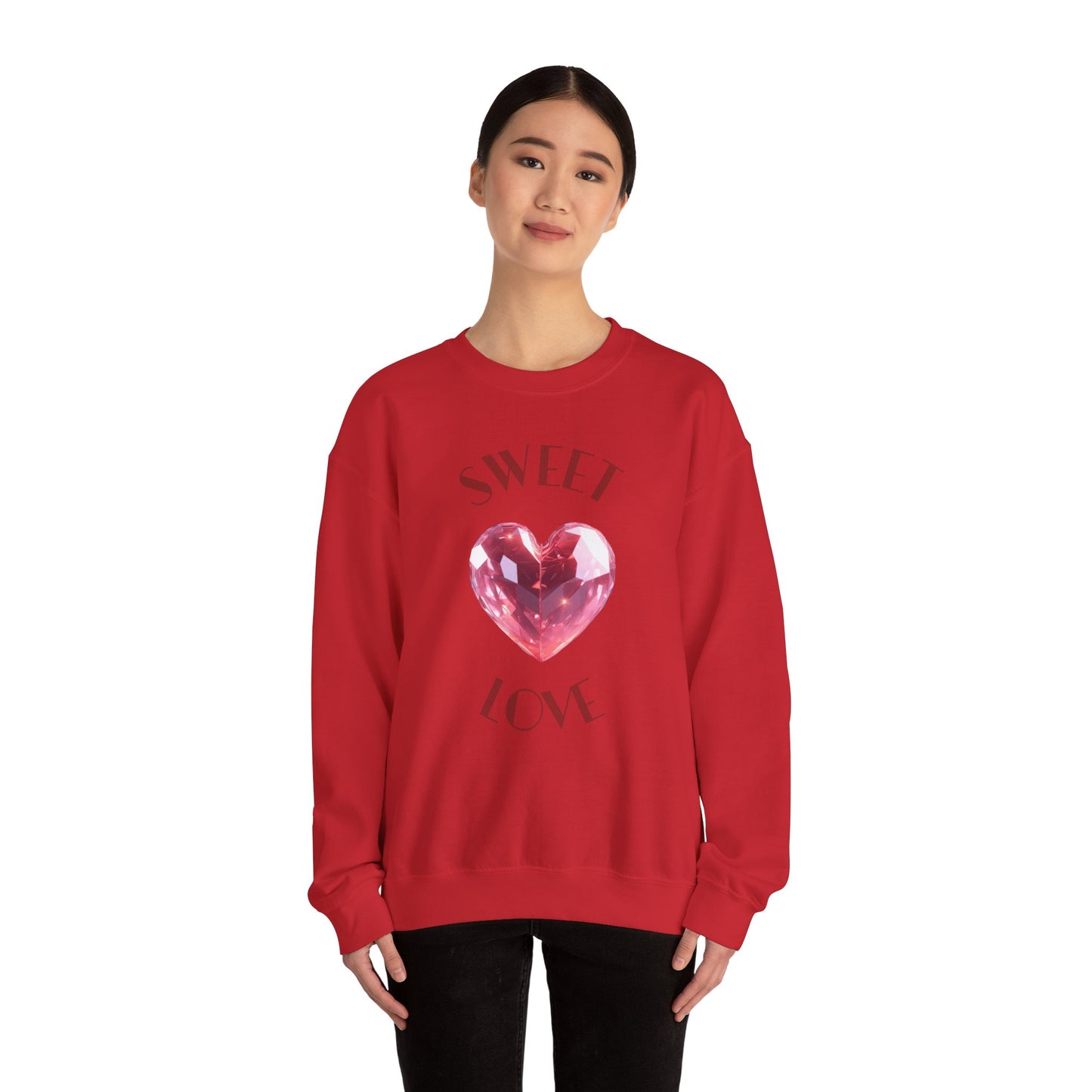 Charming 'SWEET HEART LOVE' Crewneck Sweatshirt™ by Novelty Wonders