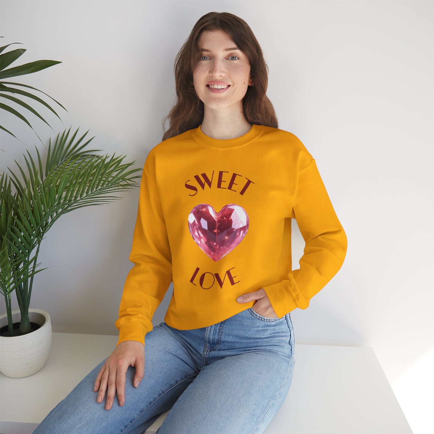 Charming 'SWEET HEART LOVE' Crewneck Sweatshirt™ by Novelty Wonders