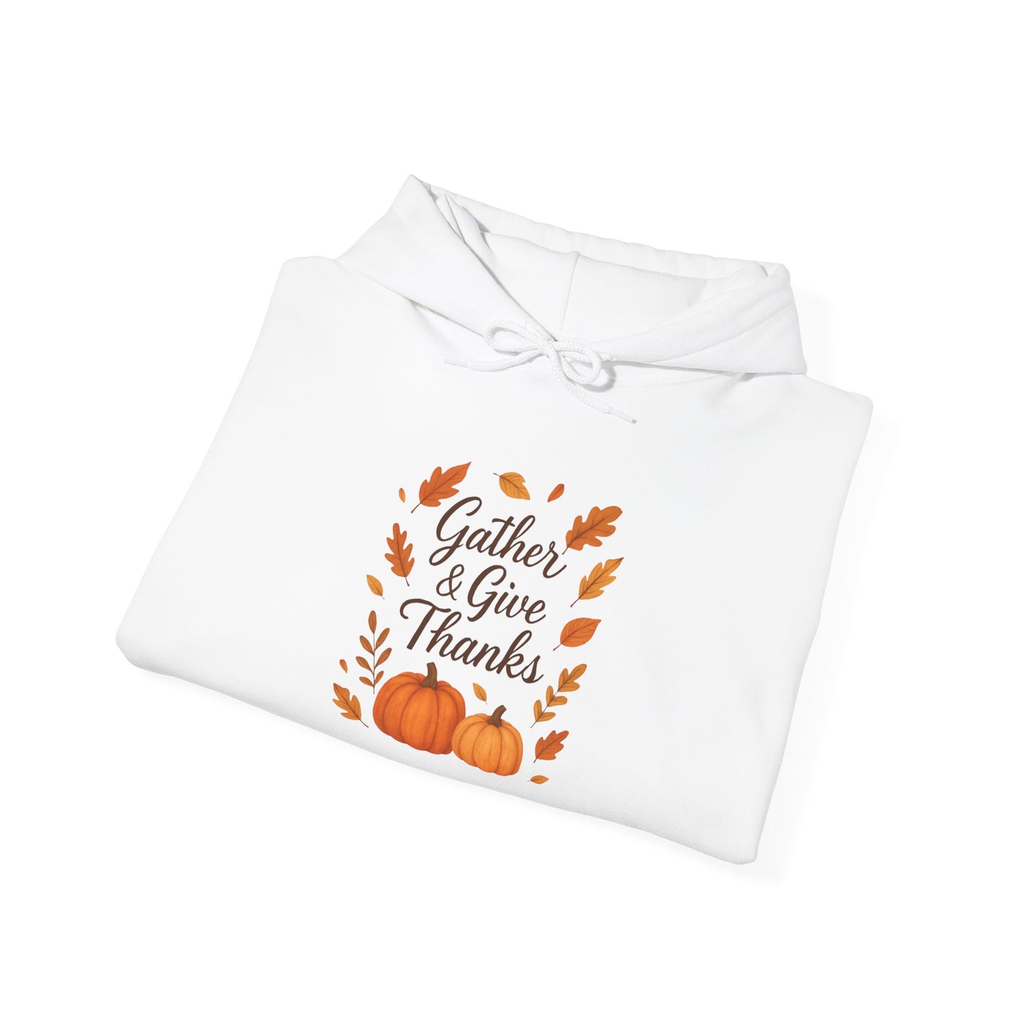 Gather & Give Thanks Pumpkin Hooded Sweatshirt™ | Unisex Hoodie, Thanksgiving