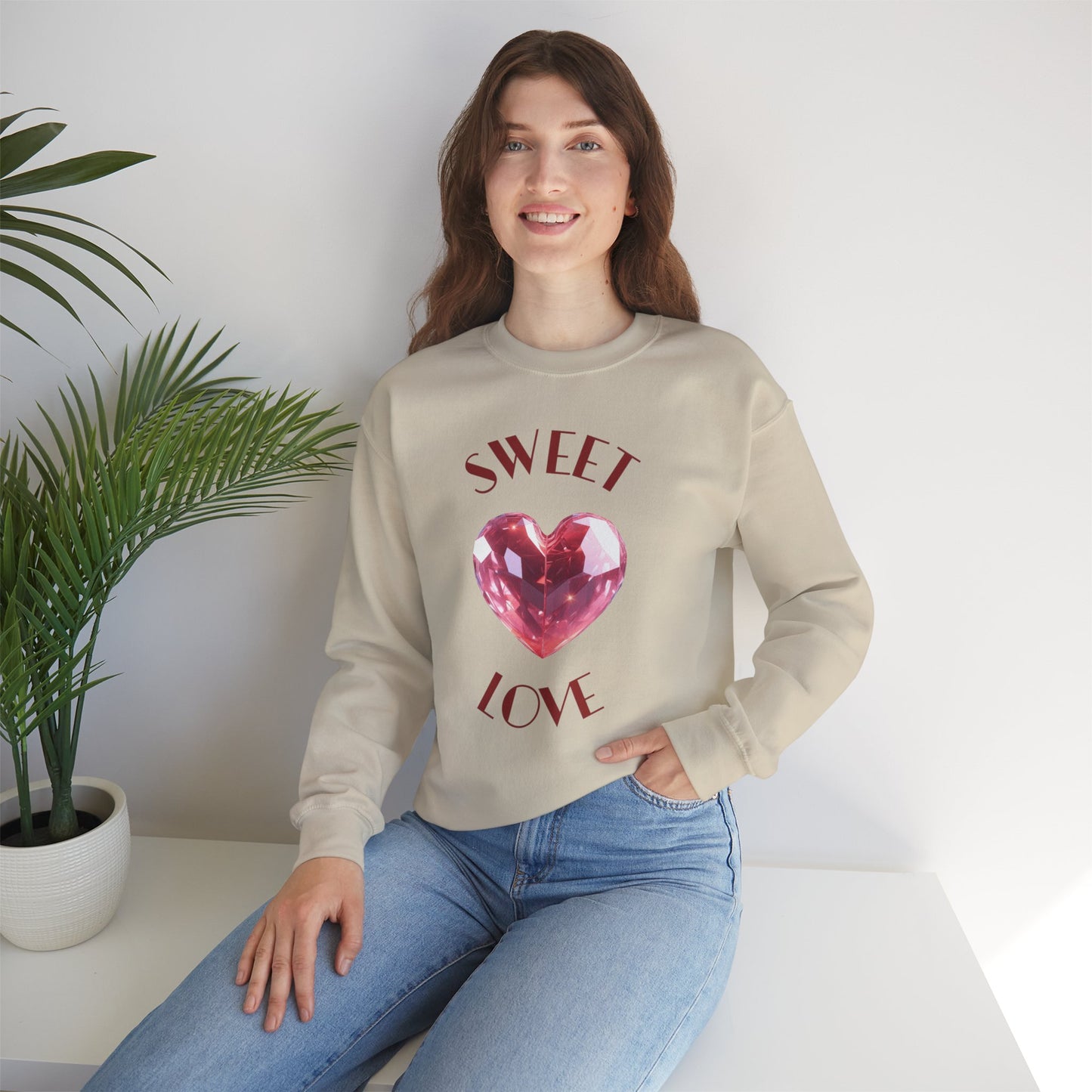 Charming 'SWEET HEART LOVE' Crewneck Sweatshirt™ by Novelty Wonders