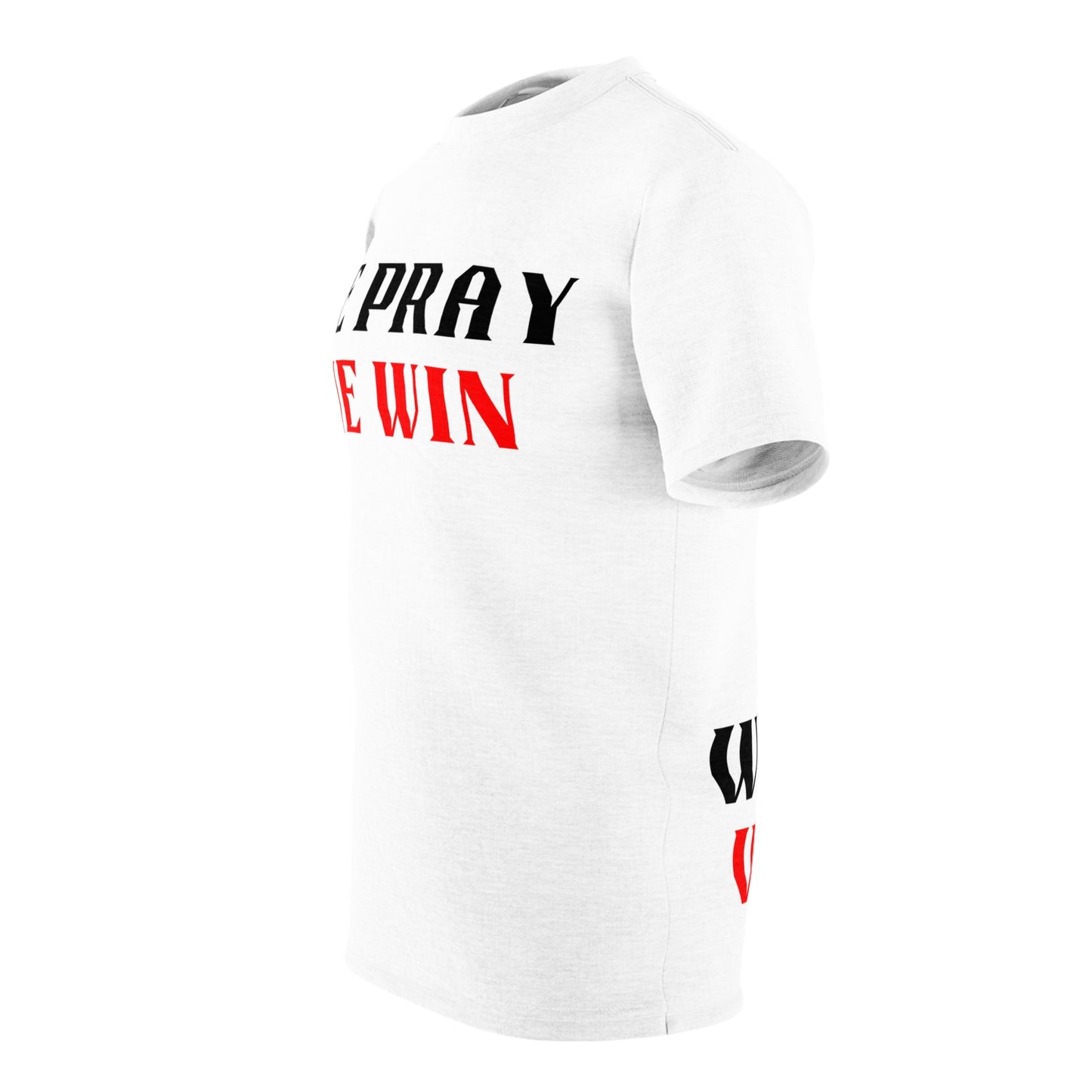 Inspirational 'WE PRAY WE WIN' Signature T-Shirt by Novelty Wonders