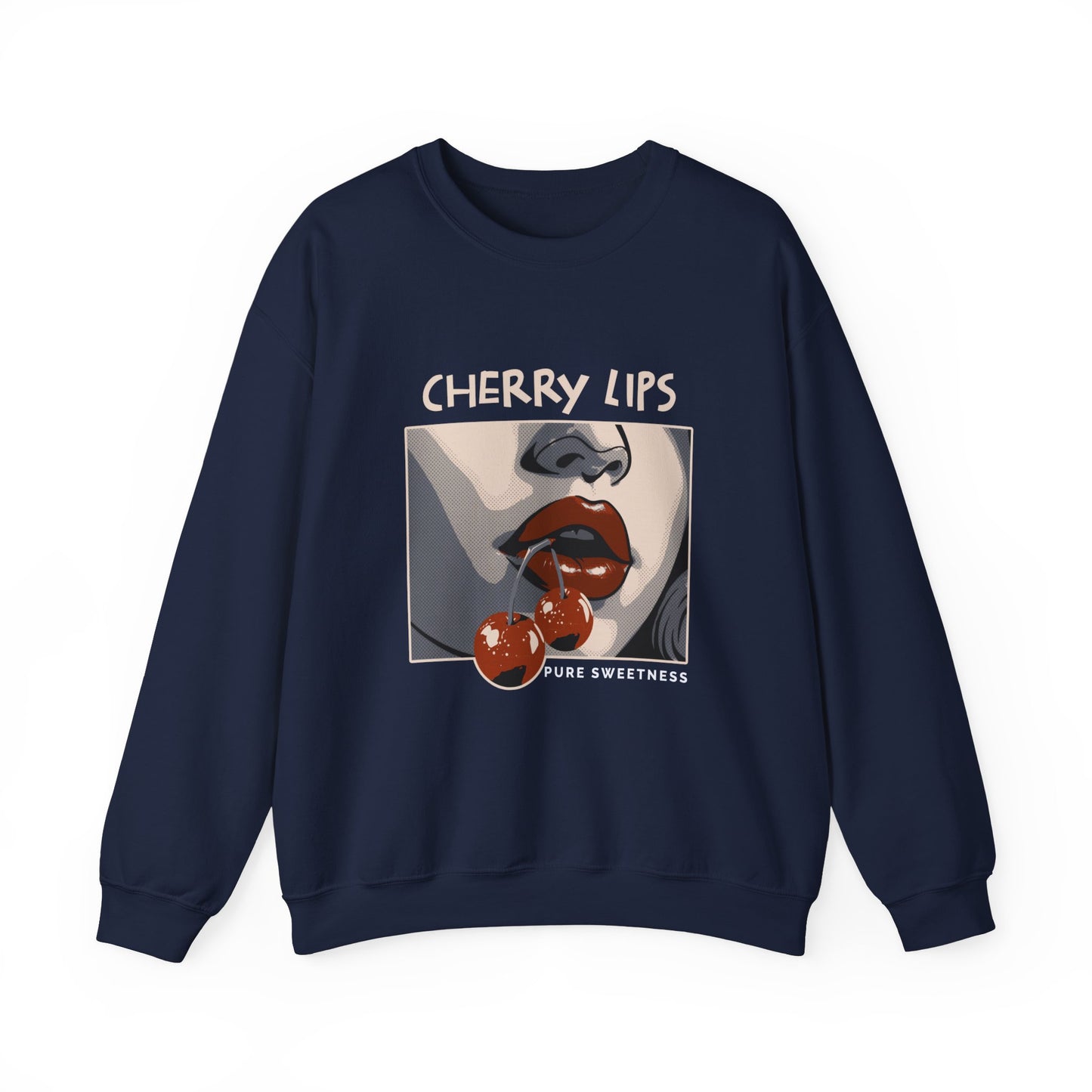 Retro Style 'CHERRY LIPS' Crewneck Sweatshirt™ by Novelty Wonders