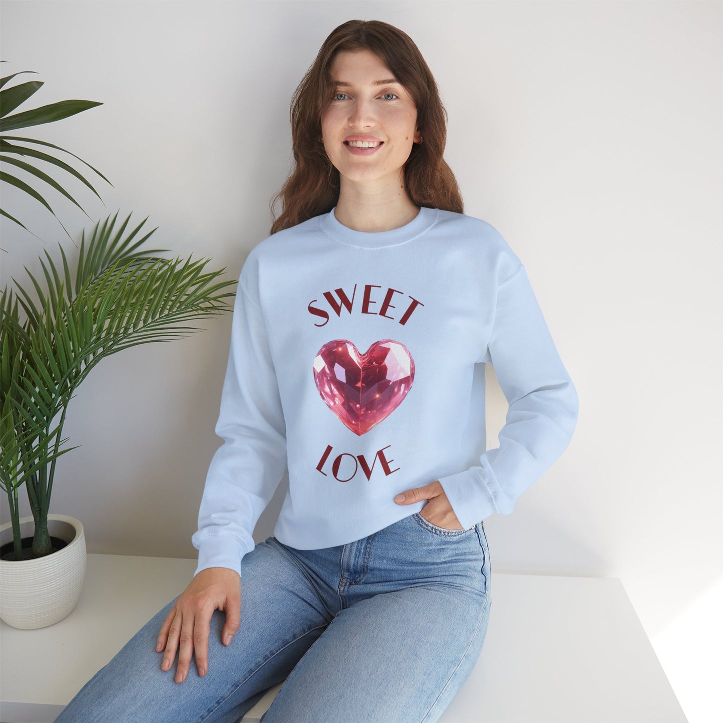 Charming 'SWEET HEART LOVE' Crewneck Sweatshirt™ by Novelty Wonders